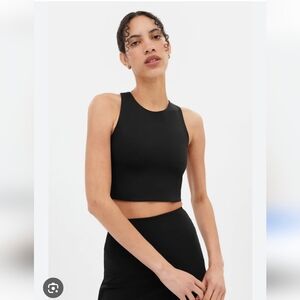 Girlfriend collective, Dylan crop top sports bra, black, size S
